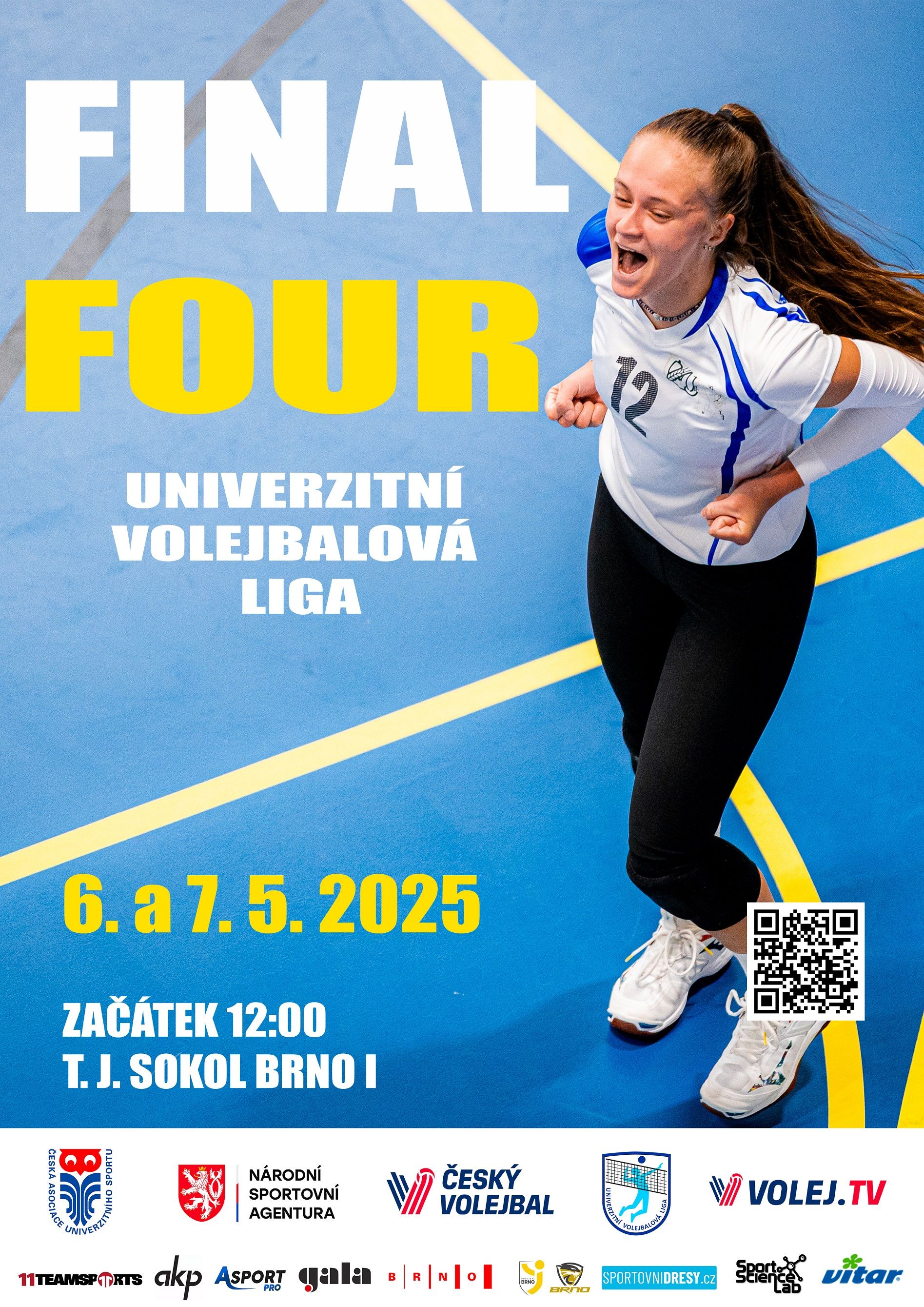 Pozvánka na Final Four Univerzitní volejbalové ligy 2025 v Brně